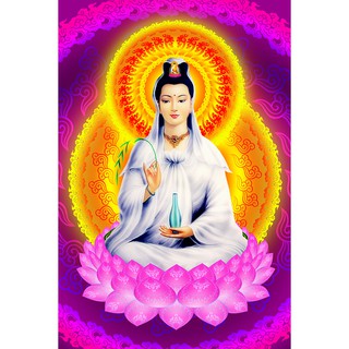 Tranh đính đá 5D , Tranh Quan thế âm bồ tát đính đá toàn bộ