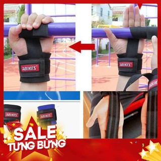 Đôi Găng Kéo trợ lực tập xà, nâng tạ - Deadlift GYM Aolikes Cao Cấp/ dây kéo lưng lifting straps