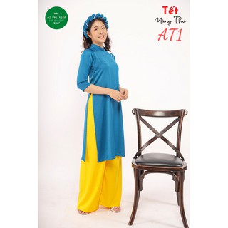 [Mã AT1] Áo Dài Lụa Tây Thi Xanh