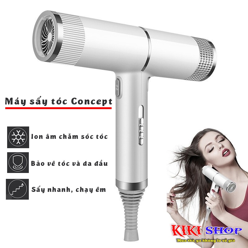 Máy sấy tóc 2 chiều nóng lạnh Concept, máy sấy tóc ion âm chăm sóc tóc mềm mượt, Kiki shop