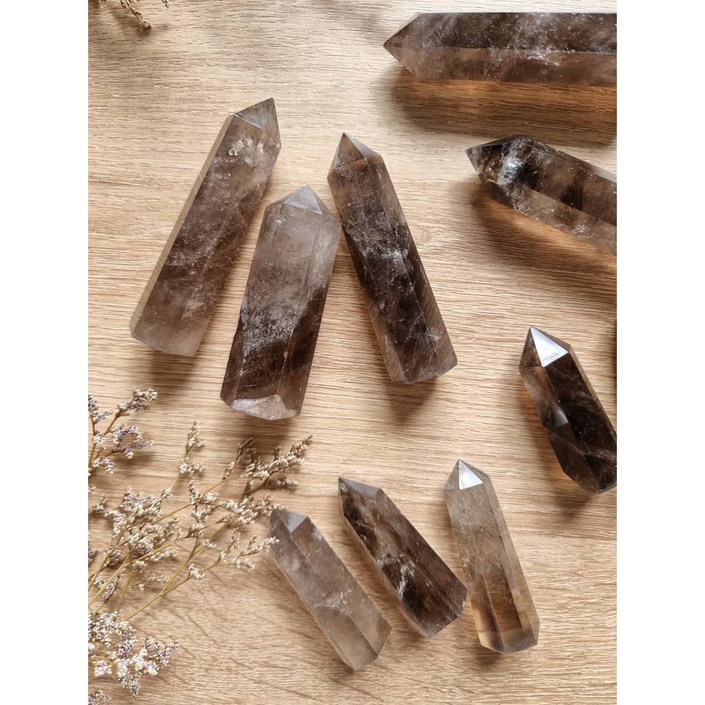 Trụ đá thạch anh Khói , trụ đá thanh tẩy trong Tarot, cân bằng năng lượng, Reiki, đá phong thủy