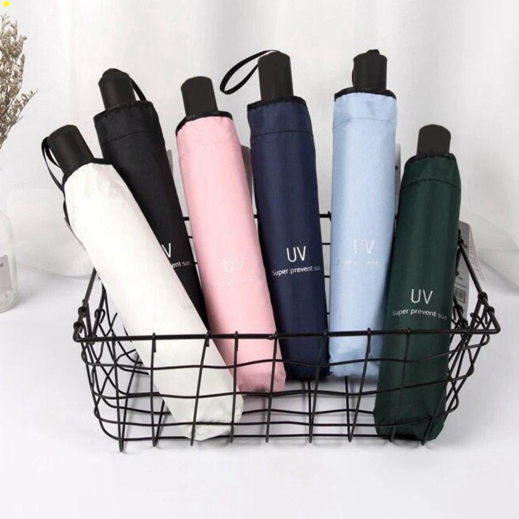 Ô dù che mưa nắng cao cấp chống tia UV cực tím nhiều màu sắc dù gấp gọn chắc chắn bỏ túi tiện lợi