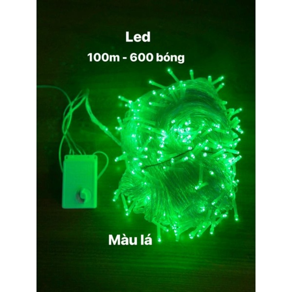 Dây đèn led trang trí 100m 600 bóng nhấp nháy có nút điều khiển nhiều chế độ