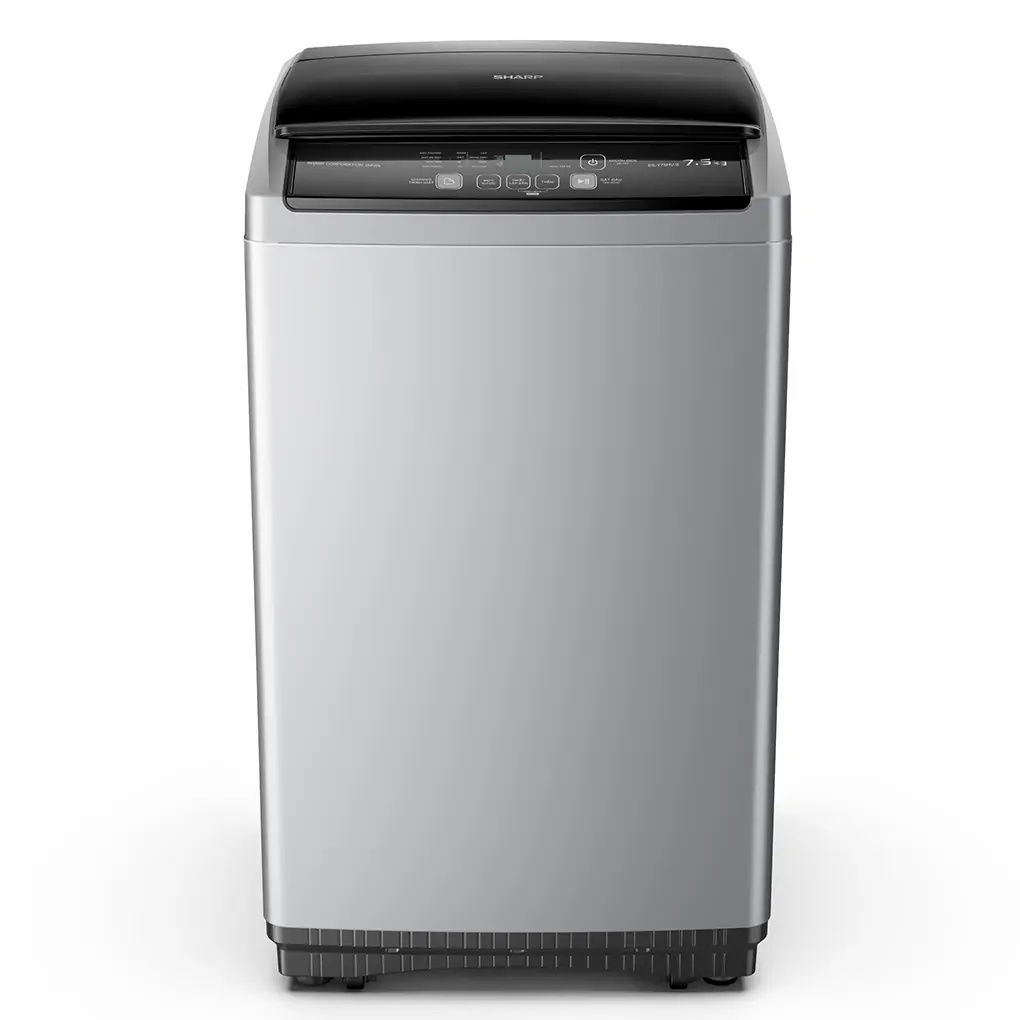 ES-Y75HV-S - Máy Giặt Sharp 7.5Kg Công suất 145W,Bảng điều khiển Nút nhấn,Màn hình hiển thị thời gian