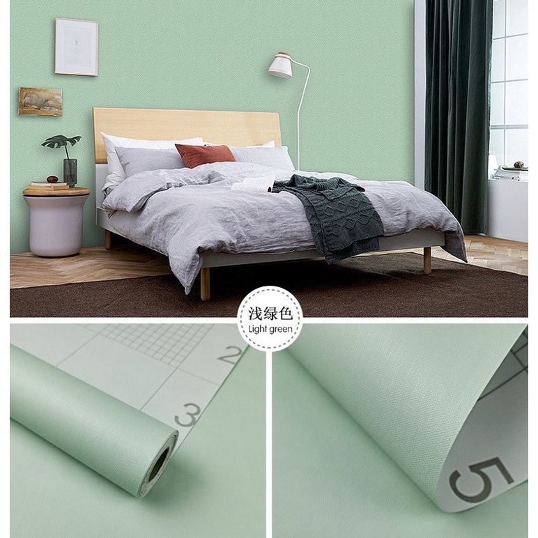 Giấy dán tường trơn pastel _10m decal giấy dán tường sẵn keo 10m*45cm