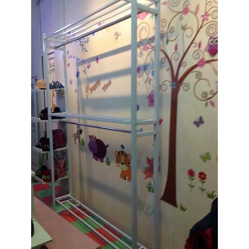 KỆ TREO 2 TẦNG - KỆ ĐƠN INOX 2 TẦNG