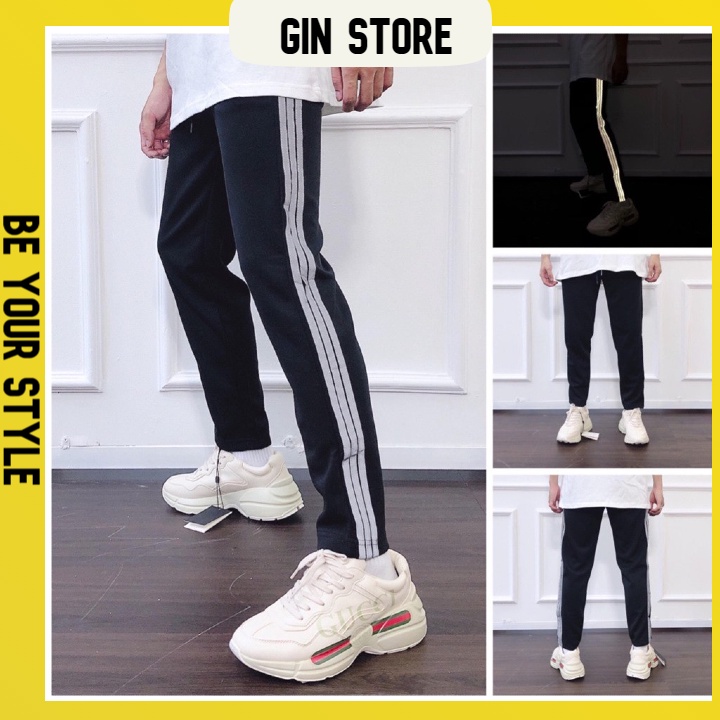 Quần 3 sọc phản quang quần thể thao form nam nữ UNISEX - GIN STORE