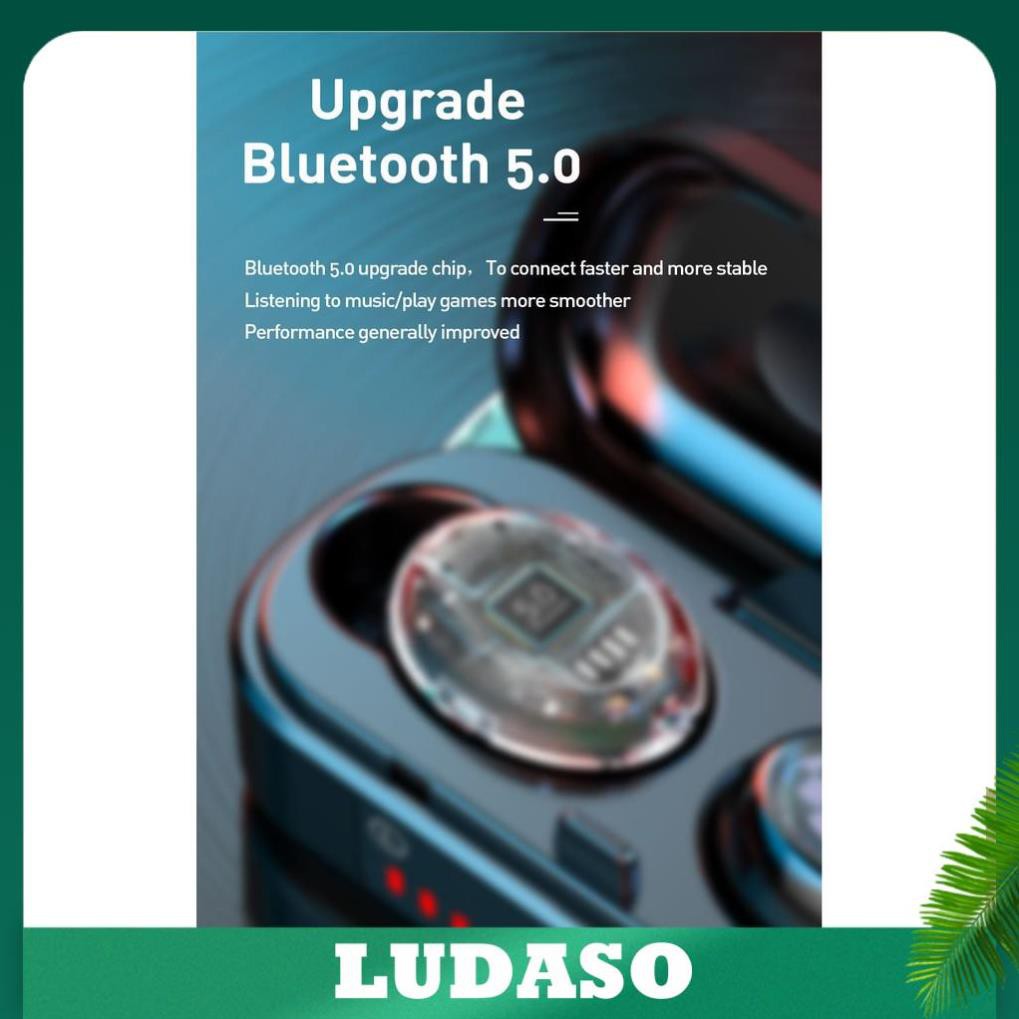 Tai Nghe Bluetooth TWS 5.0 Truewireless 9D màn hình led tích hợp Micro kháng nước tặng kèm hộp sạc mã M8 LUDASO