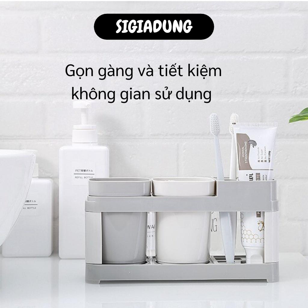 GIÁ SỈ  Kệ nhà tắm - Kệ đựng bàn chải đánh răng kèm 2 ly súc miệng cho vợ chồng 9371