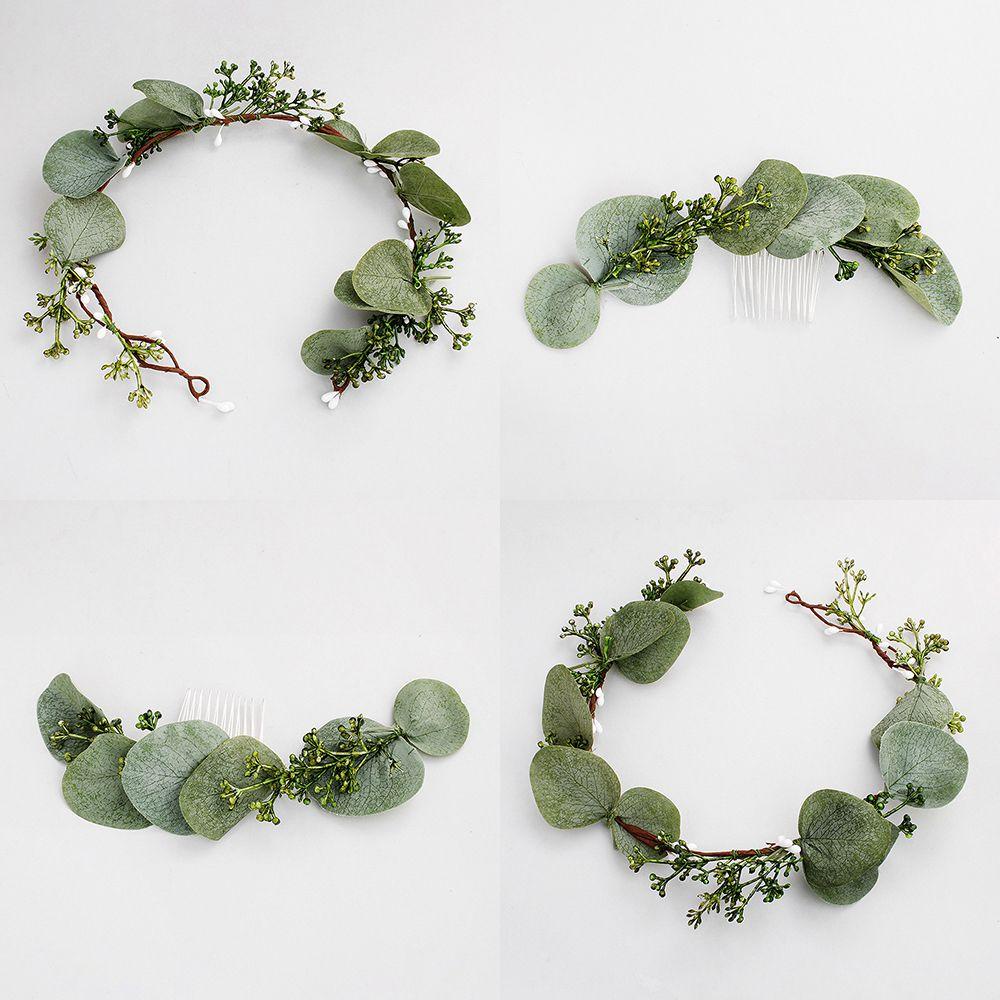 MELODG Lược Cài Tóc Hình Lá Xanh Thời Trang