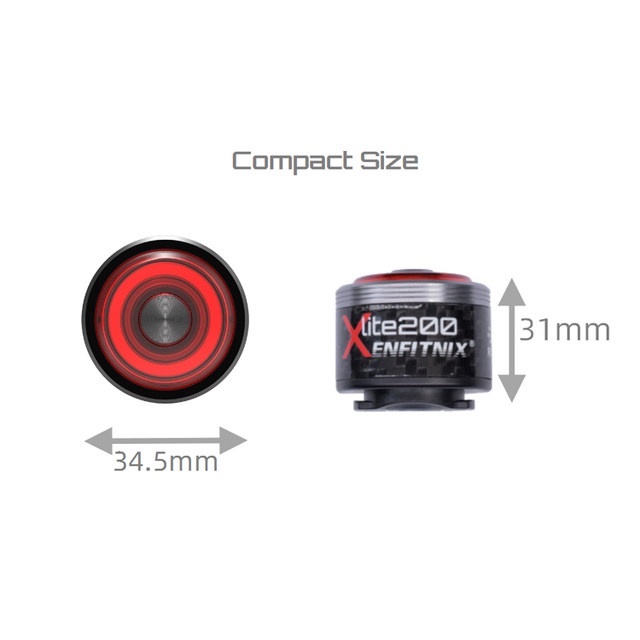 Đèn Led Cảnh Báo Tự Động Thông Minh Enfitnix Xlite200 Bằng Sợi Carbon Siêu Nhẹ