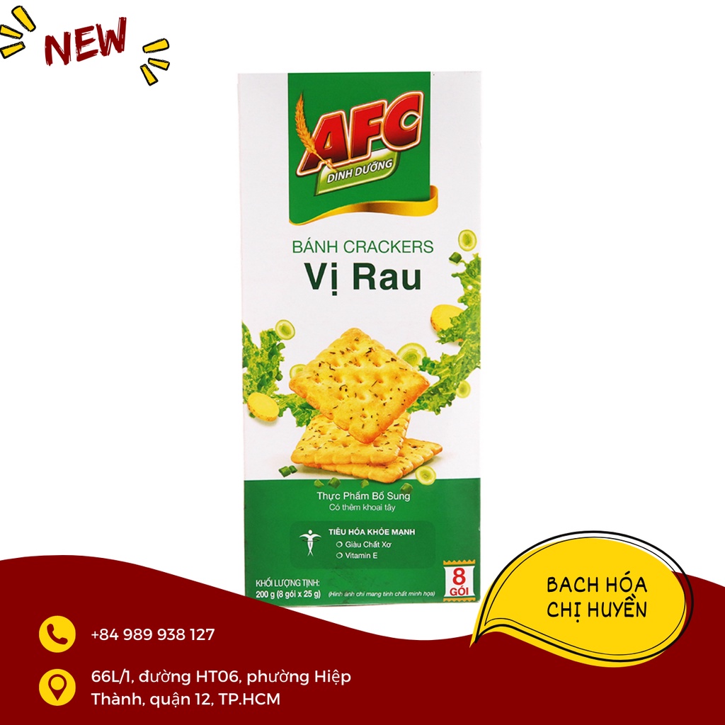 Bánh cracker vị rau AFC Dinh Dưỡng hộp 200g