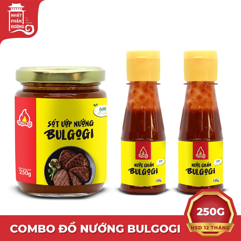 Combo sốt ướp thịt nướng Bulgogi 250g + 2 chai nước chấm Bulgogi 120g