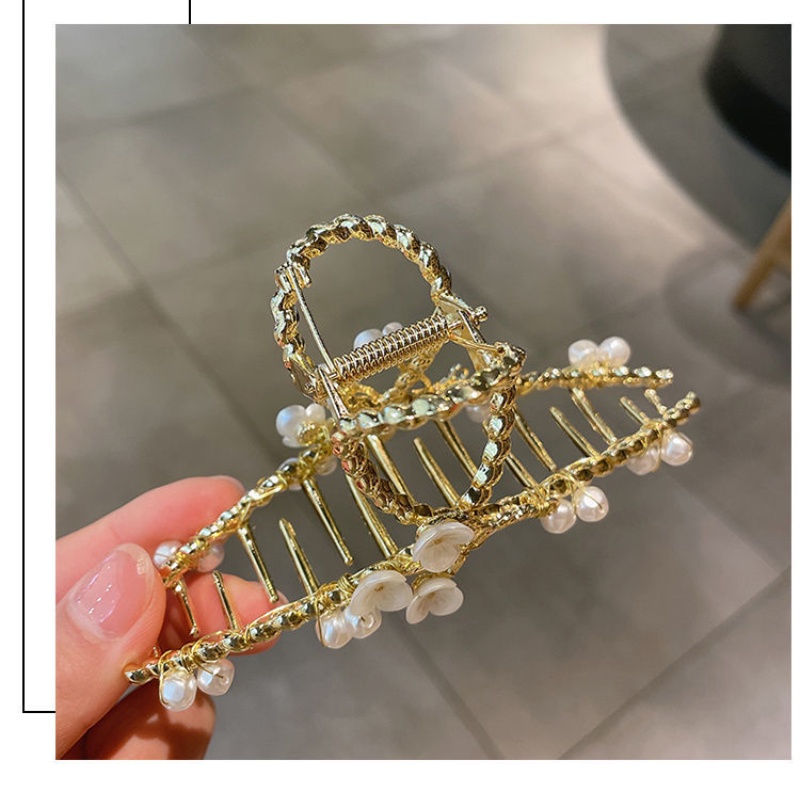 Kẹp Tóc Hình Hoa Đính Ngọc Trai Thời Trang Hàn Quốc Cho Nữ