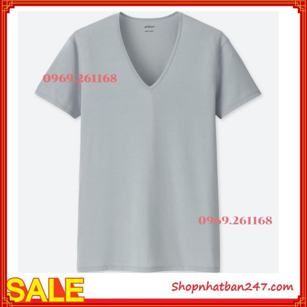 Áo làm mát cho Nam Airism Japan cổ tim - 100% Authentic Xịn3