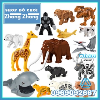 Đồ chơi Xếp hình thế giới động vật Báo đốm Hổ vằn Nai sừng tấm bò sữa Minifigures JM001