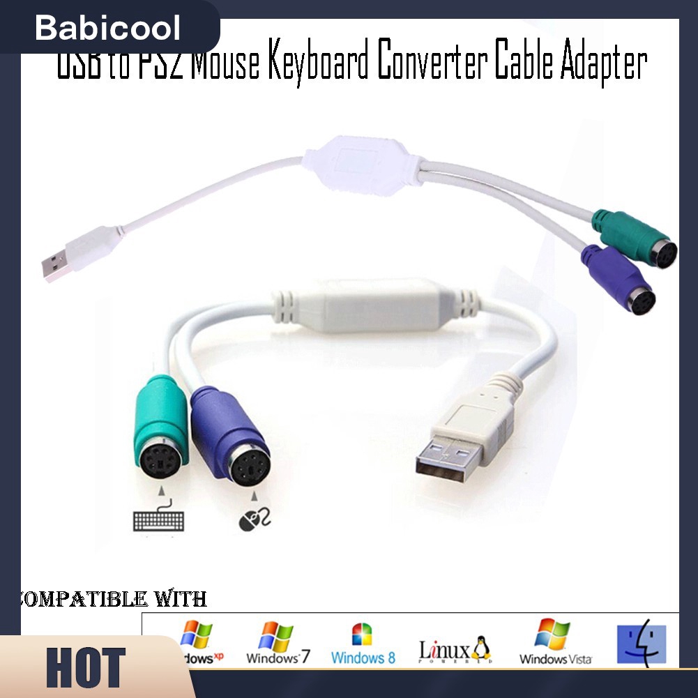 [B-cool]Bộ chuyển đổi bàn phím chuột USB sang PS2 từ cổng U sang cáp tròn