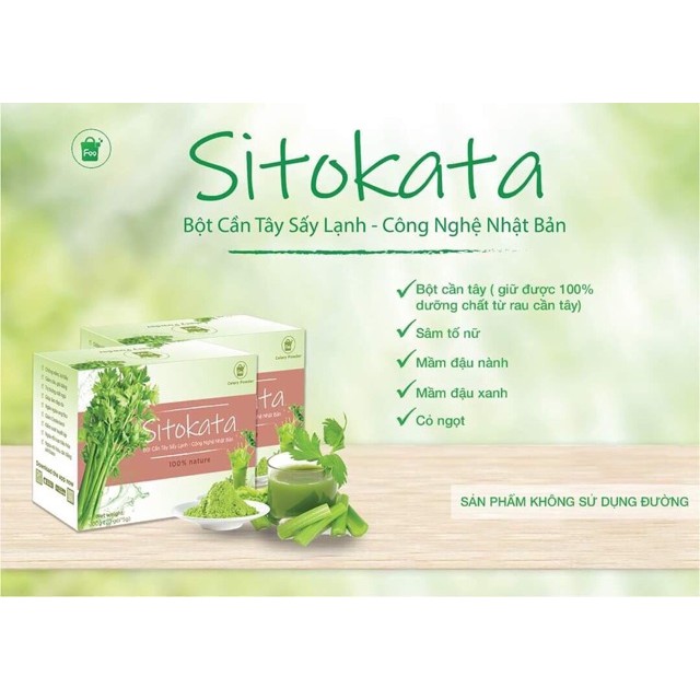 Bột cần tây Sitokata chính hãng - 1 gói 5g (Hỗ trợ giảm cân, giữ dáng, cân bằng nội tiết tố phụ nữ)