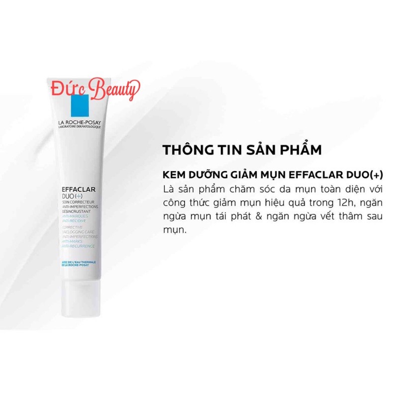 Kem Dưỡng Giảm Mụn,Ngừa Thâm,Thông Thoáng Lỗ Chân Lông La Roche-Posay Effaclar Duo 40ml