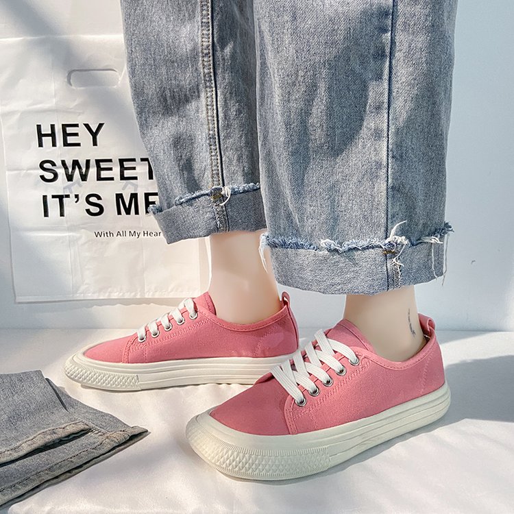 Giày Thể Thao Vải Canvas Đế Bằng Buộc Dây Cá Tính Trẻ Trung Hợp Thời Trang | BigBuy360 - bigbuy360.vn