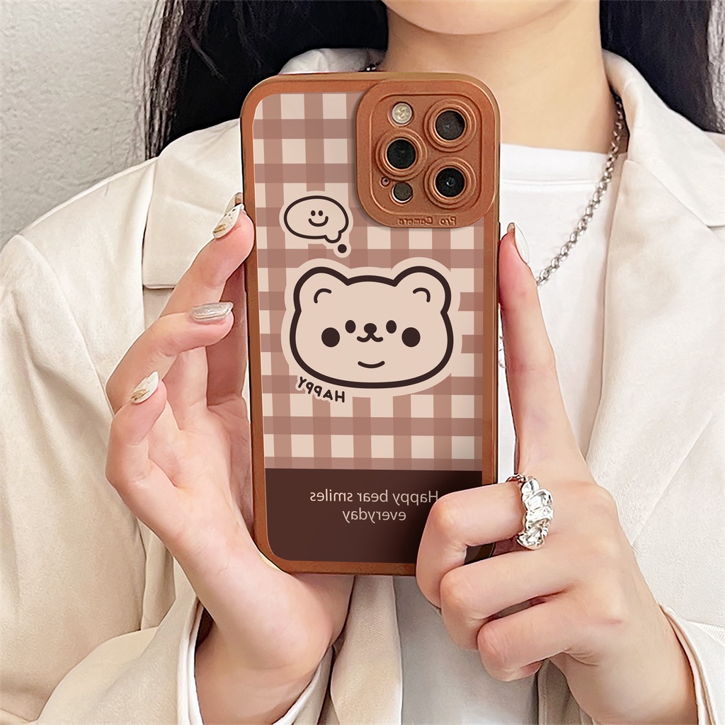 Ốp lưng iphone Mun Bear bóng cạnh vuông 6/6plus/6s/6splus/7/7plus/8/8plus/x/xs/11/12/13/14/pro/max/promax/plus/shin/case