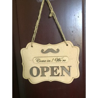 Bảng gỗ open Close Treo Cửa Shop , biễn thiết kế sẵn 2 mặt