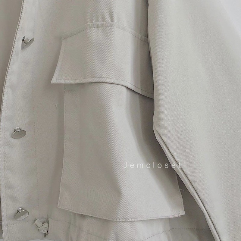 [Mã SKAMSALE06 giảm 10% tối đa 100K đơn 150K] Áo khoác kaki unisex dưới 75kg - Kaki túi hộp bản mới | BigBuy360 - bigbuy360.vn