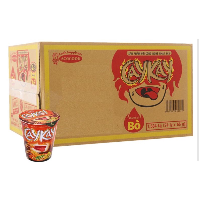 Mì ly cay – Caykay bò 66g x 24 gói