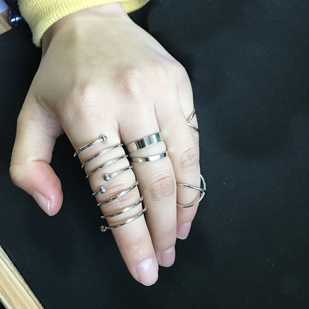 Bộ 6 nhẫn đeo khớp ngón tay nhiều màu sắc kiểu dáng thời trang dành cho nữ