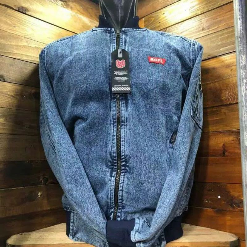 < Hàng Bán Chạy Áo Khoác Jean Nam / Áo Khoác Jean Màu Xanh Da Trời Sentra BOMBER RCFL / Rocafla Chính Hãng