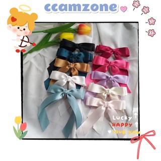Kẹp tóc nơ Cột tóc nơ đuôi dài lụa mờ Ccamzone