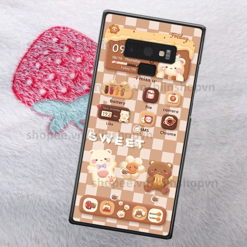 Ốp Samsung Note 9 in hình gấu chocolate kẹo ngọt siêu đẹp siêu xinh