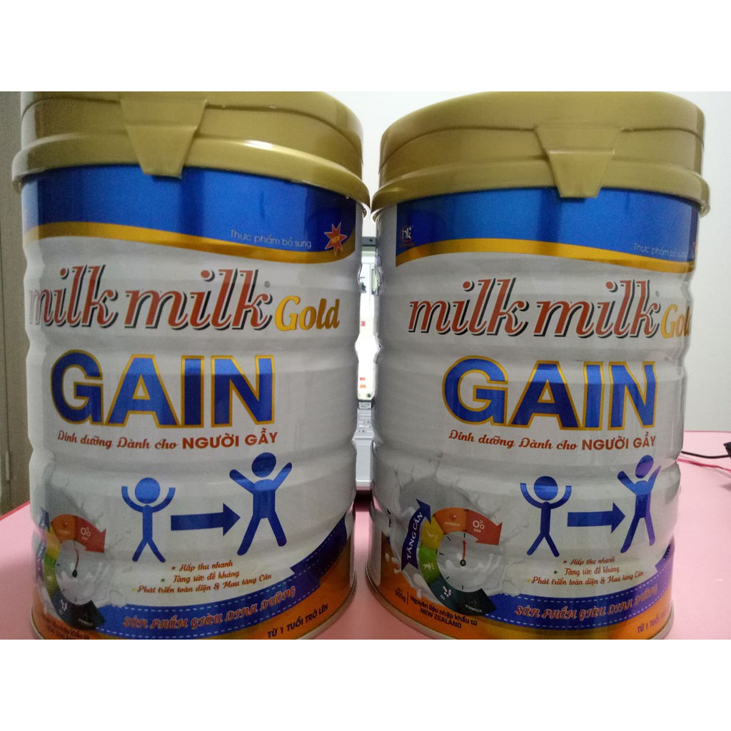Sữa Bột Milkmilkgold Gain (900gr) tăng cân dành cho người gầy (Date 2025)