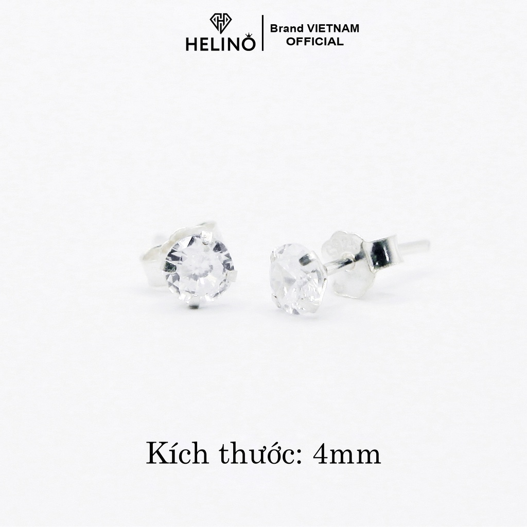 Khuyên tai bạc nữ HELINO nụ đá hạt chấu, thời trang phụ kiện trang sức nữ T02