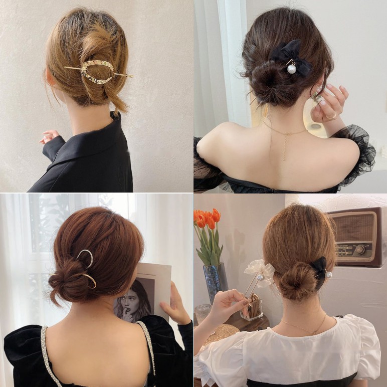 Kẹp Tóc Bằng Kim Loại Thiết Kế Đơn Giản Phong Cách Hàn Quốc