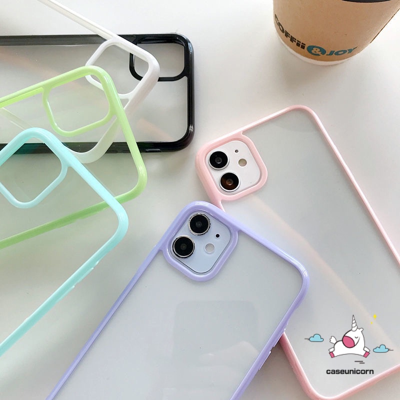 Ốp điện thoại silicon mềm trong suốt màu kẹo thích hợp cho iPhone 11 12 13 Pro MAX 6 6s 7 8 Plus X XR XS MAX SE