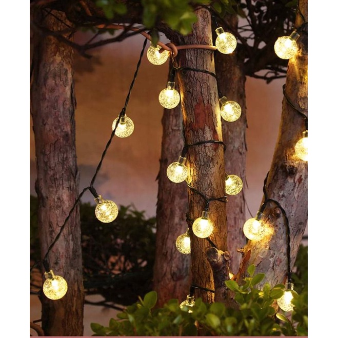 Dây Đèn Trang Trí Bi Bọt 10M - 42 Bóng Trang Trí Noel Lễ Tết Lung Linh
