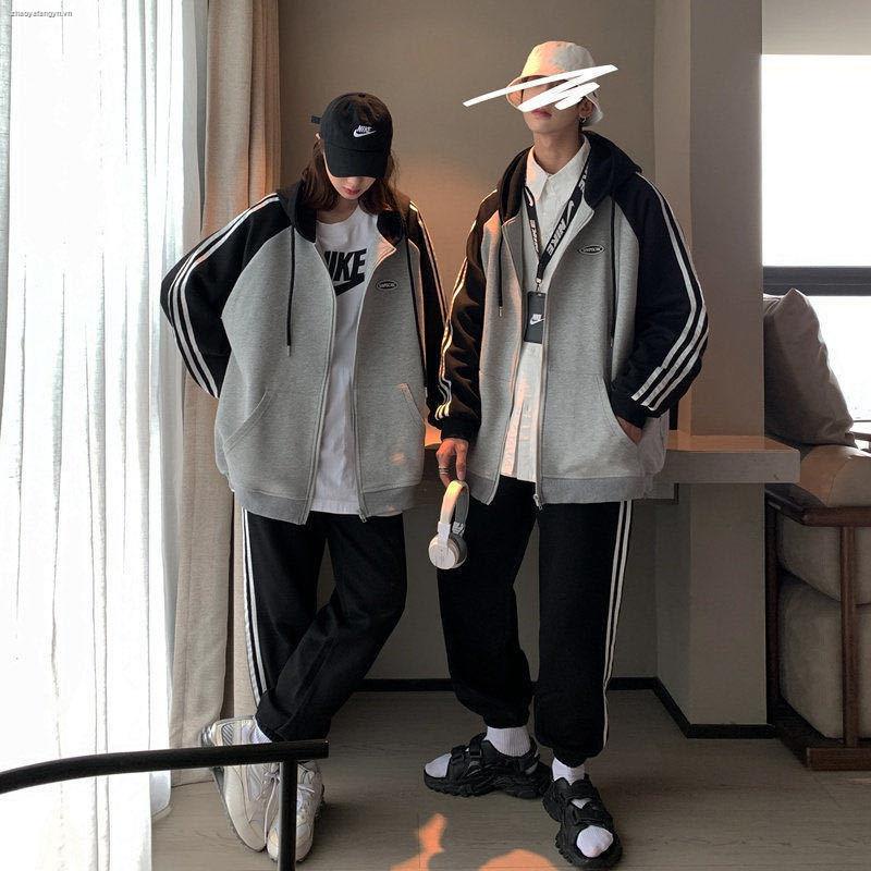 Set đồ thể thao hai mảnh áo khoác cardigan thời trang xuân thu cho nam sinh