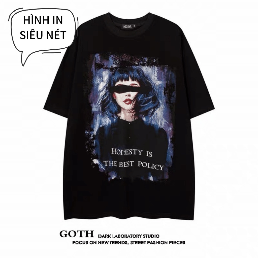 Áo Thun Xumin Form Rộng Chất Cotton In Hình CÔ GÁI HONESTY