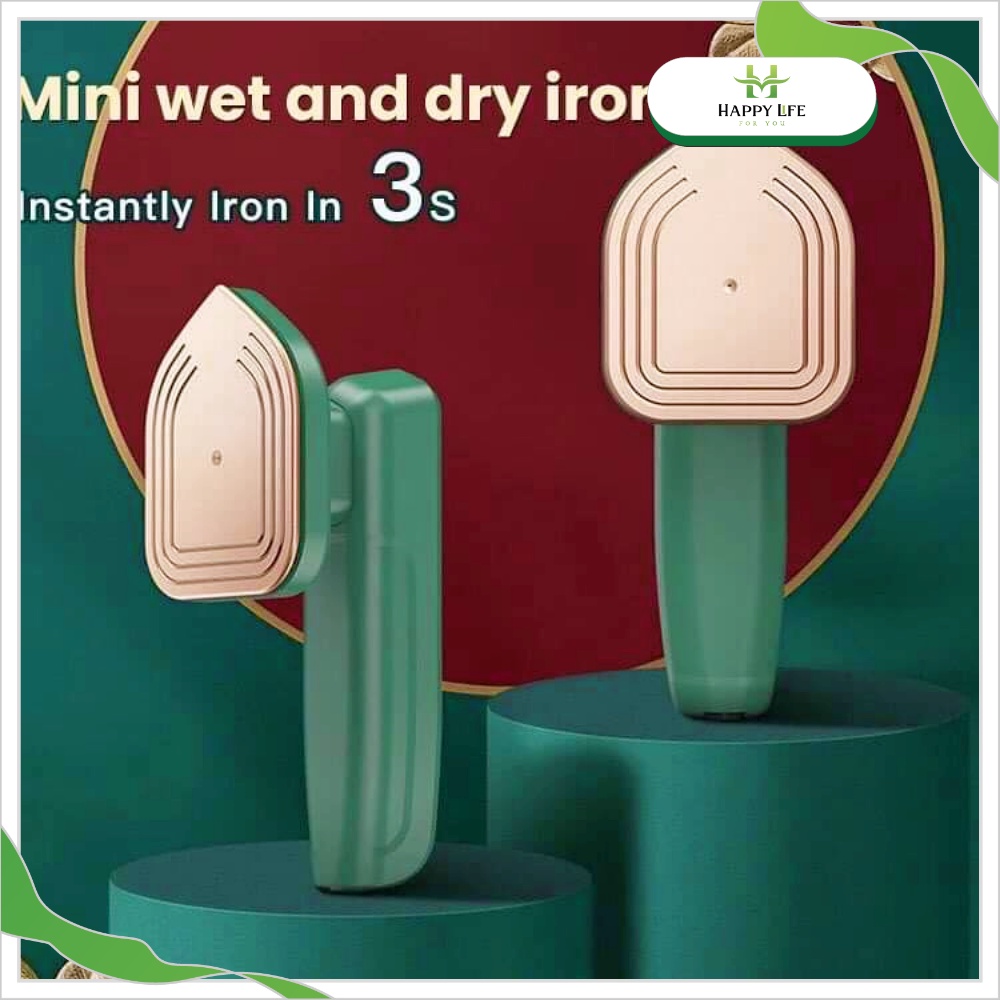 Bàn ủi mini du lịch, bàn ủi hơi nước cầm tay nhỏ gọn tiện dụng 2 in 1 - Happy Life 4U