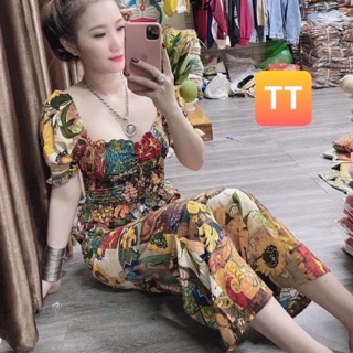 Set thổ cẩm + quần ống rộng (ảnh thật)