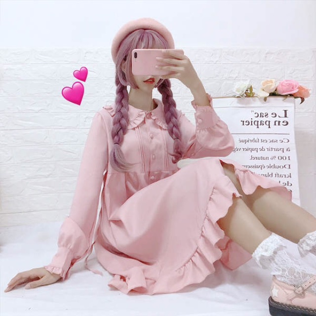 [CÓ SẴN] Váy / Đầm Lolita Nhật Bản Cổ Nấm Ulzzang(có ảnh thật+video) | BigBuy360 - bigbuy360.vn