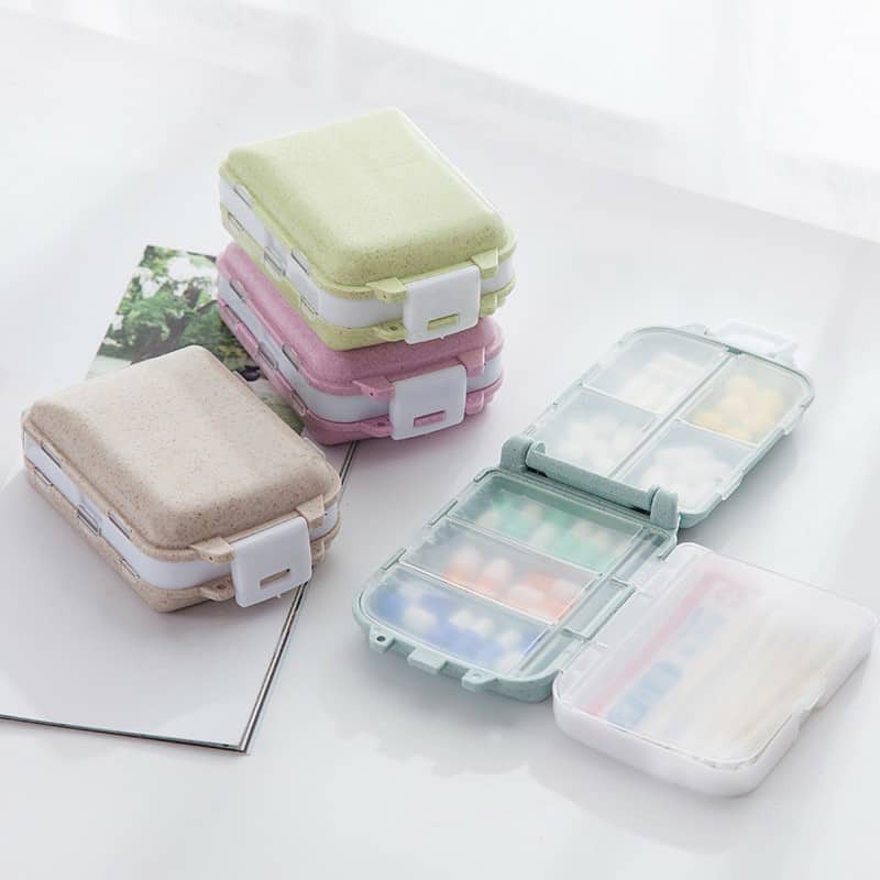 Hộp đựng thuốc tiện lợi mang đi Hộp 3 tầng kệ đựng đồ trang sức nữ nhựa lúa mạch treo khuyên hoa tai, vòng tay, nhẫn