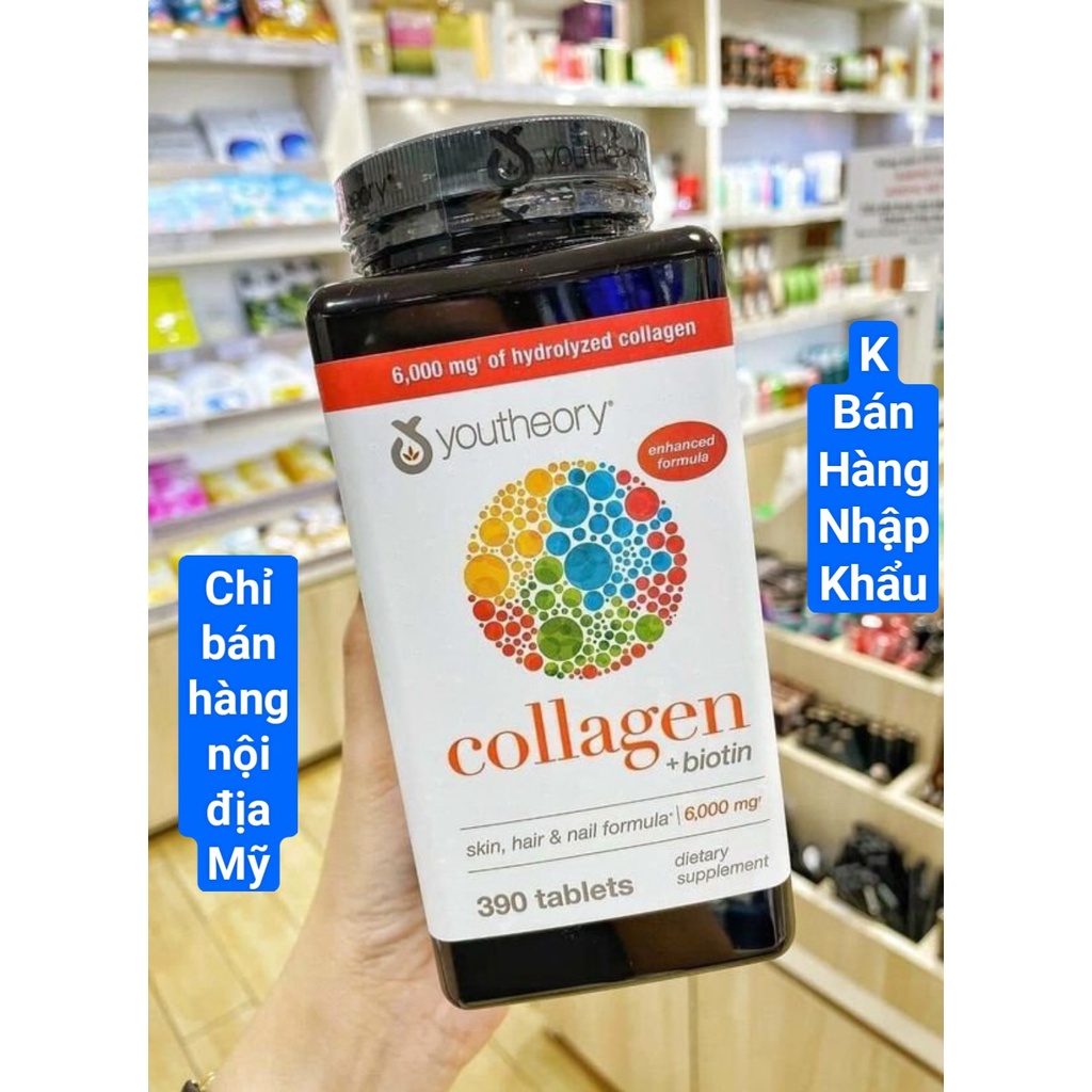 Collagen Youtheory Biotin [CHUẨN AUTH] 390 viên của mỹ