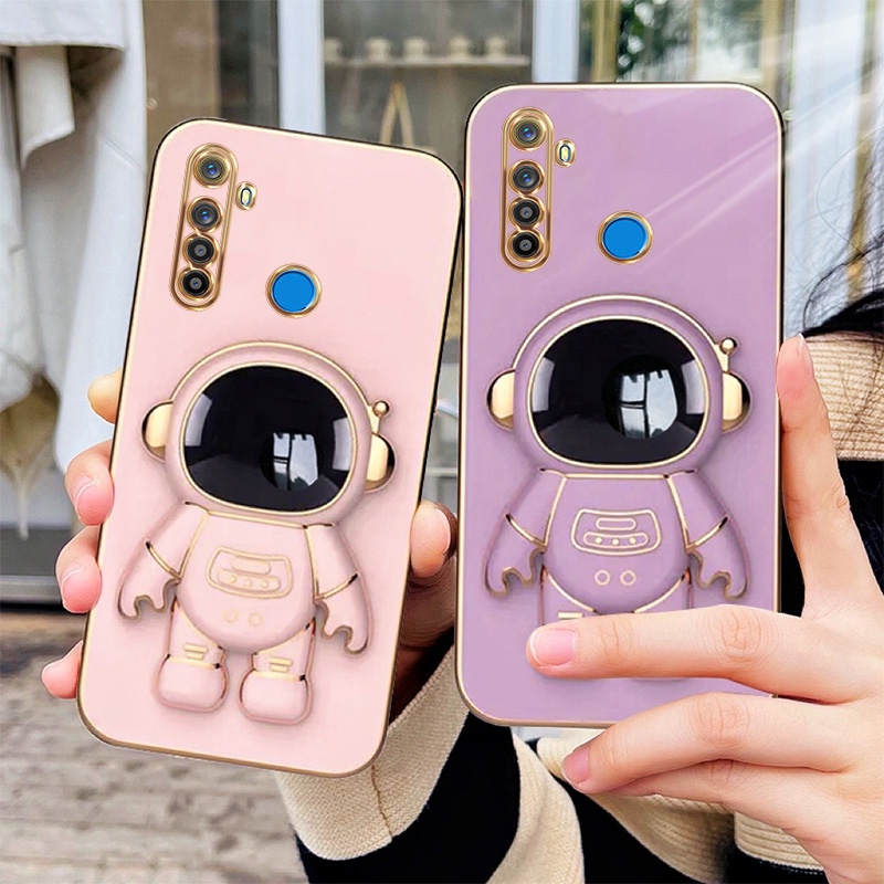 Ốp Điện Thoại Silicon Mềm Có Giá Đỡ Hình Phi Hành Gia Dành Cho OPPO Realme C25S C25 C17 C15 C12 C11 C3 C2