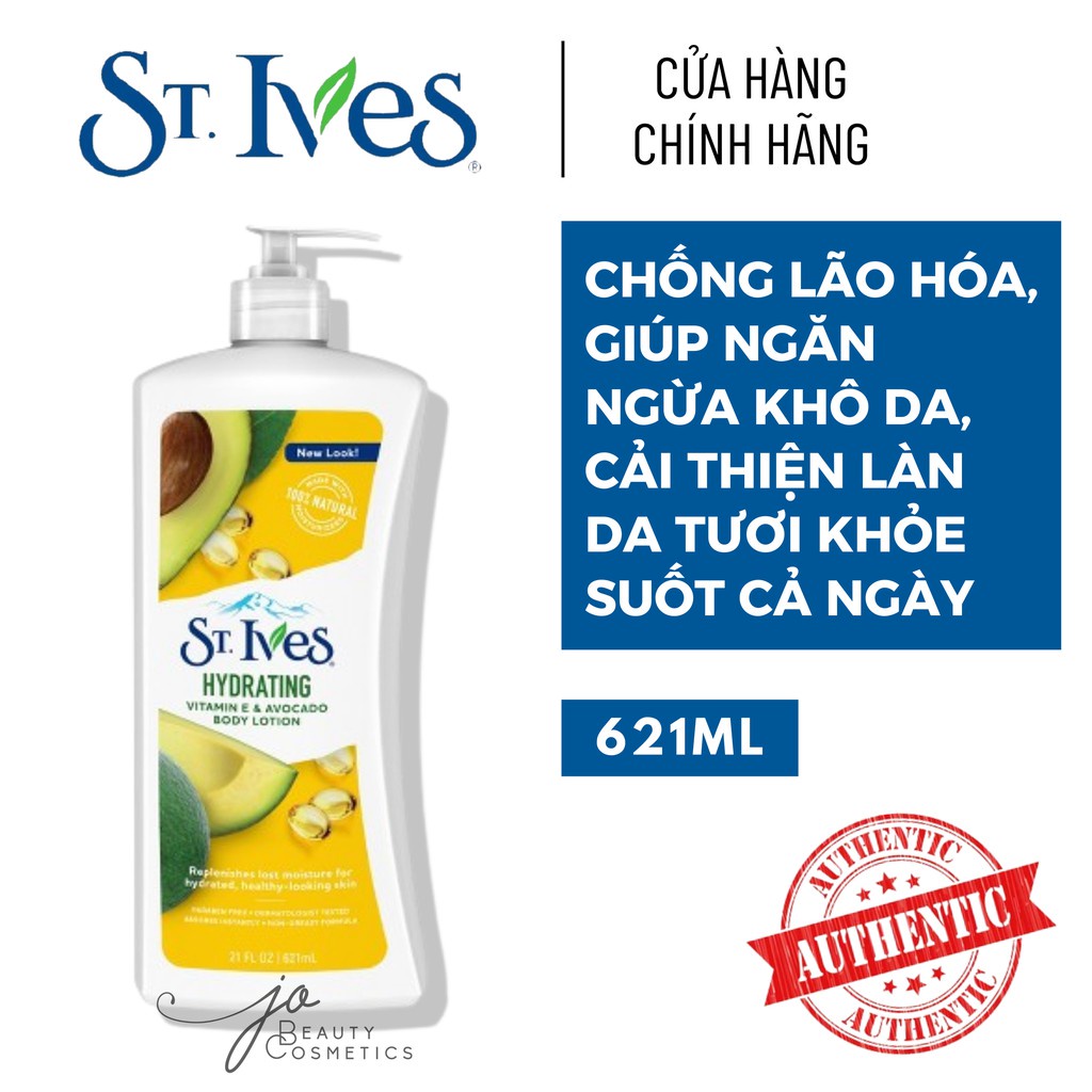 Sữa dưỡng thể St.Ives Yến Mạch và Bơ/ Vitamin E và Bơ/ Collagen 621ml