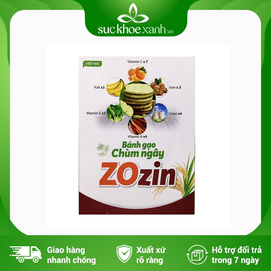 Bánh gạo lứt chùm ngây Zozin 110g/ hộp 14 gói