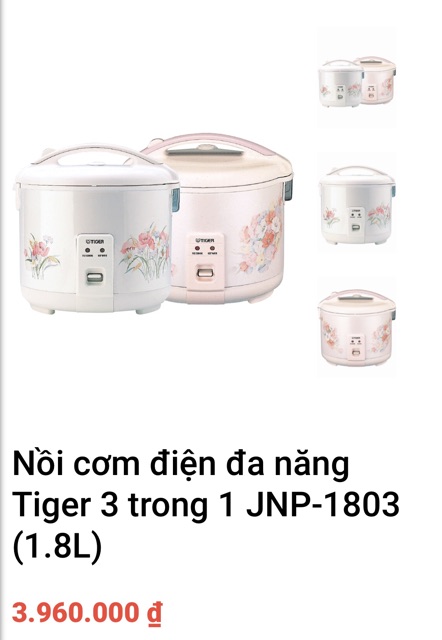 👍Nồi cơm điện đa năng Tiger 3 trong 1 JNP-1803 (1.8L)