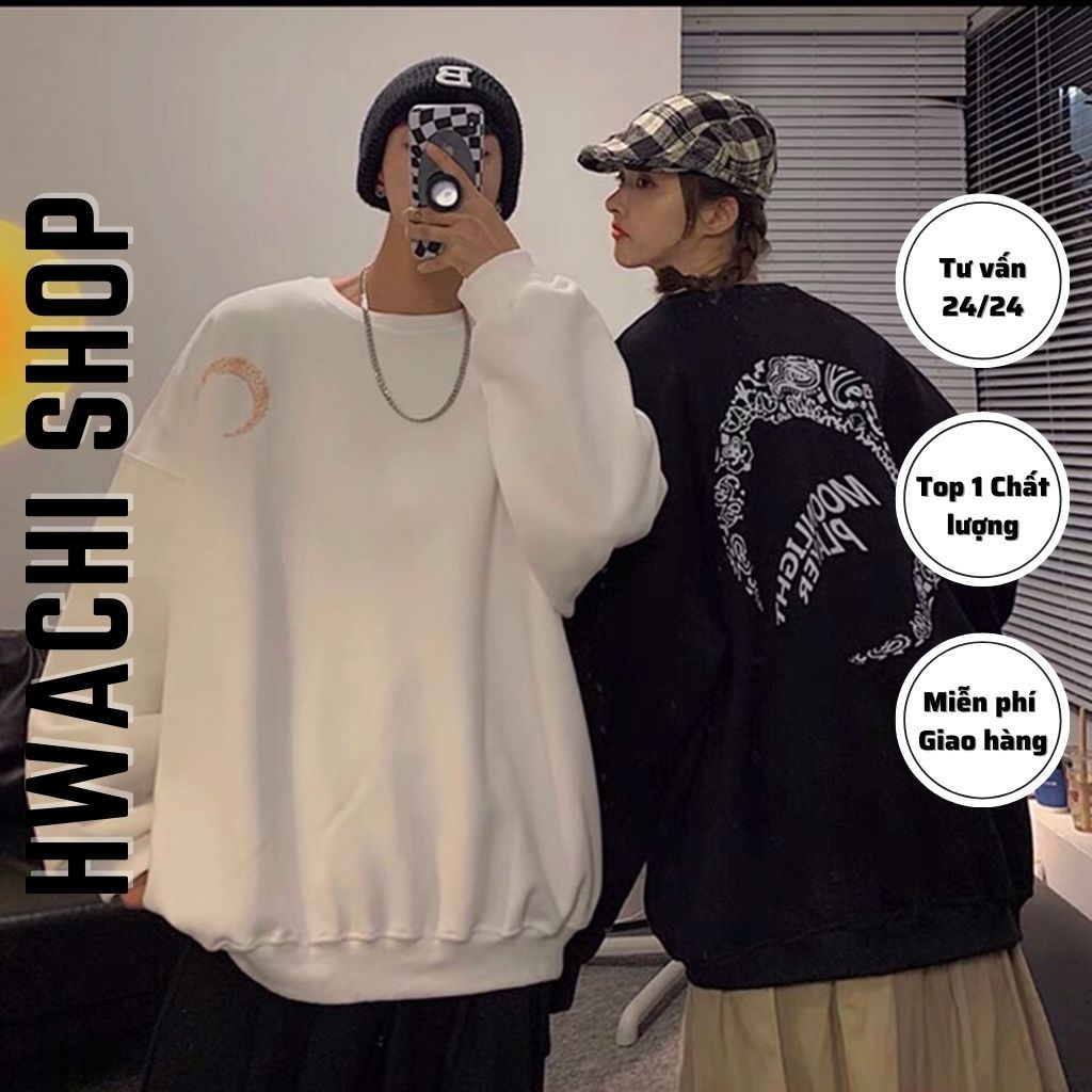 Áo sweater nỉ nam nữ, áo nỉ dài tay basic sweater phong cách Ulzzang cặp đôi nam nữ form rộng Hàn Quốc