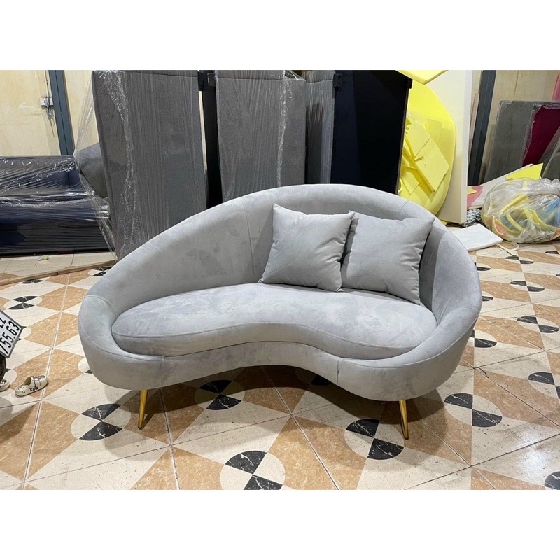 sofa băng nửa vầng trắng